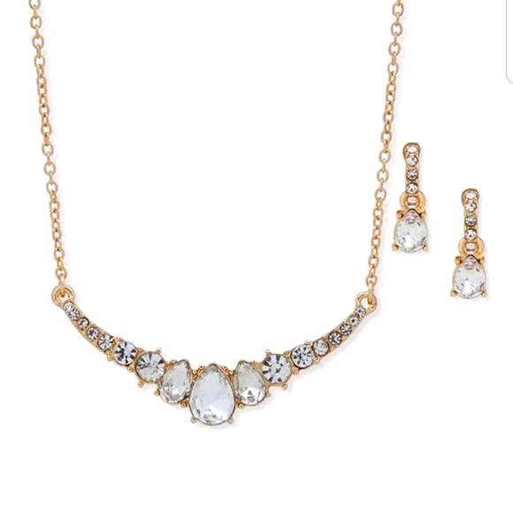 Anne Klein Jewelry - Anne Klein Gold Tone Crystal Necklace & Earrings